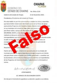 Gobierno de Chiapas pide a la población no dejarse engañar ante fraude de falsos apoyos de vivienda 