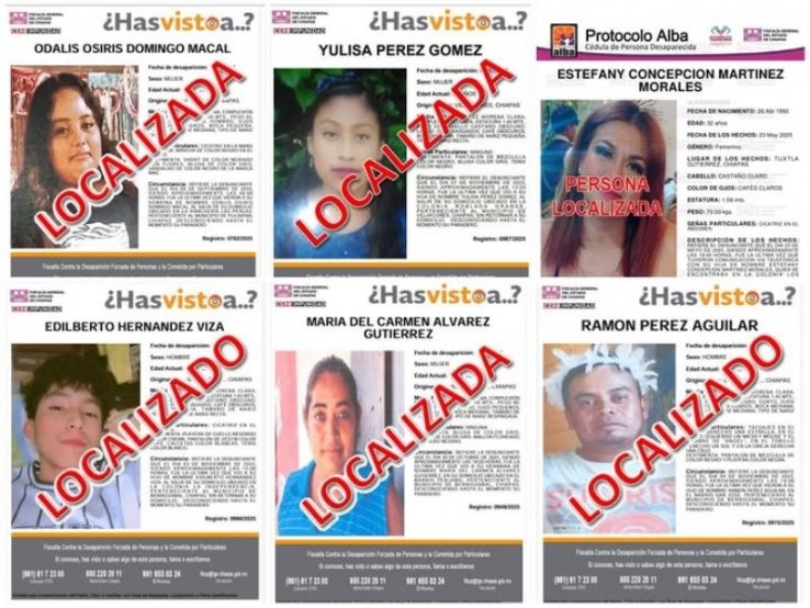 FGE presenta a seis personas con reporte de No Localizadas