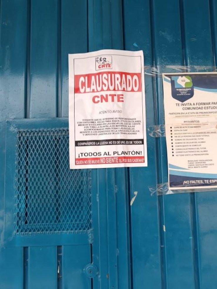 Cierran escuela en San Crist&oacute;bal, docentes los quieren obligar a participar en la Huelga Nacional