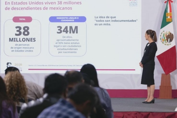 La buena relaci&oacute;n entre M&eacute;xico y Estados Unidos se basa en la aportaci&oacute;n de las y los mexicanos que viven en EU a la econom&iacute;a de ambas naciones: Claudia Sheinbaum