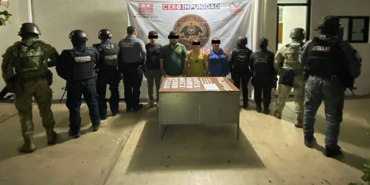 Grupo Interinstitucional detiene a 4 personas por el delito contra la salud en Tapachula