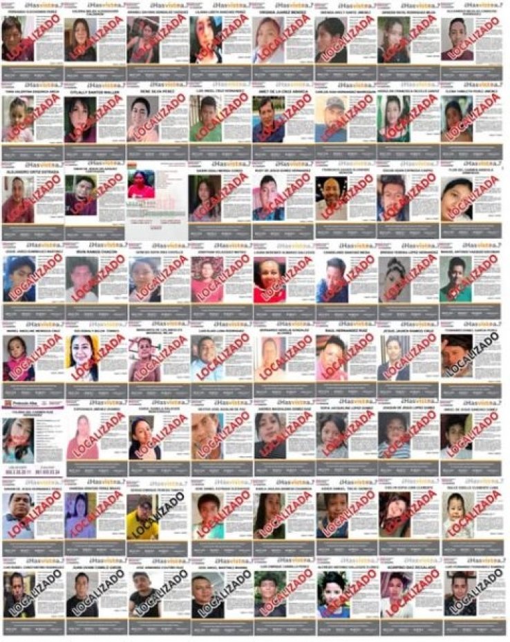 En diciembre de 2025, fueron localizadas 64 personas reportadas como no localizadas o desaparecidas