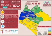 Pron&oacute;stico de lluvias en Chiapas